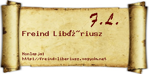 Freind Libériusz névjegykártya